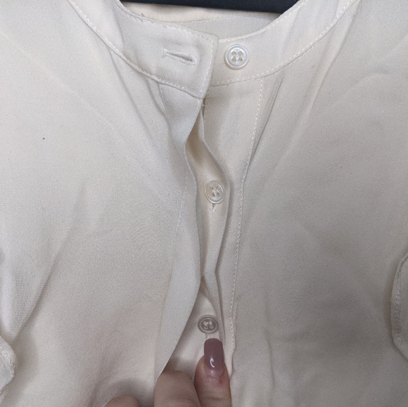 BCBGMaxAzria Cream Ruffle Button-Down Dress S 🤍✨ - Picture 16 of 16